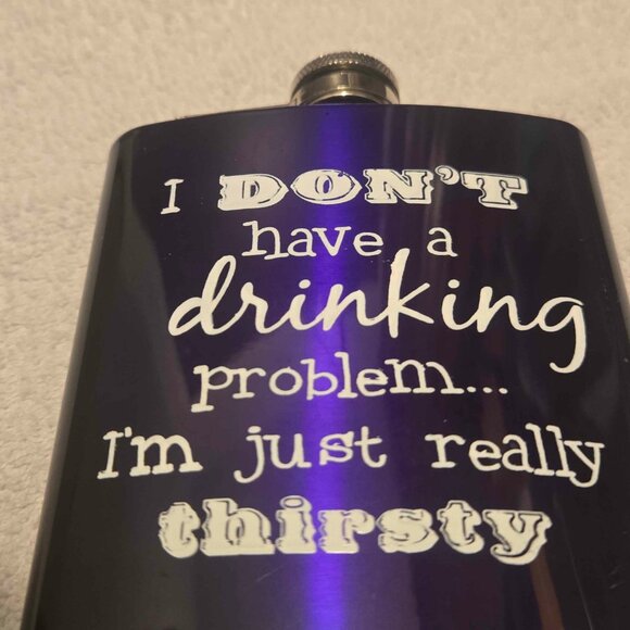 2 Novelty Gag Gift Flasks - "Liquor is Cheaper" & "Drinking Problem" - Picture 4 of 4